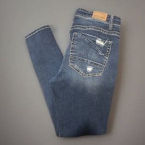 BKE Payton‎ Midrise Denim Blue Distressed Jean Pants Ankle Skinny 28